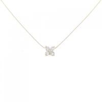 K18YG フラワー ダイヤモンド ネックレス 0.30CT