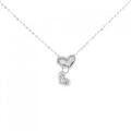 K18WG ハート ダイヤモンド ネックレス 0.09CT