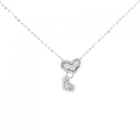 K18WG ハート ダイヤモンド ネックレス 0.09CT