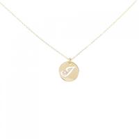 K18YG イニシャルT ダイヤモンド ネックレス 0.003CT