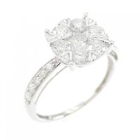K18WG ダイヤモンド リング 1.00CT