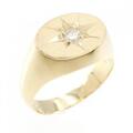 K18YG 印台 ダイヤモンド リング 0.12CT