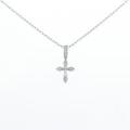 K18WG クロス ダイヤモンド ネックレス 0.03CT