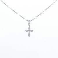 K18WG クロス ダイヤモンド ネックレス 0.03CT
