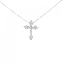 K18WG クロス ダイヤモンド ネックレス 0.70CT