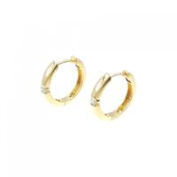 K18YG ダイヤモンド フープ ピアス 0.12CT