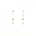 K18WG スリーストーン ダイヤモンド ピアス 0.30CT