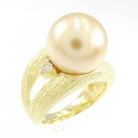 K18YG 白蝶パール リング 11.5mm