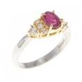 PT/K18YG ルビー リング 0.70CT