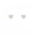 K14WG ハート ダイヤモンド ピアス 0.10CT