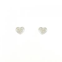 K14WG ハート ダイヤモンド ピアス 0.10CT