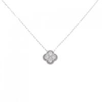 K18WG フラワー ダイヤモンド ネックレス 0.20CT