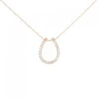 K18PG ホースシュー ダイヤモンド ネックレス 0.25CT