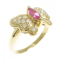 K18YG バタフライ ルビー リング 0.22CT