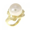 K18YG 白蝶パール リング 12mm