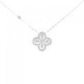 PT/K18WG フラワー ダイヤモンド ネックレス 1.00CT