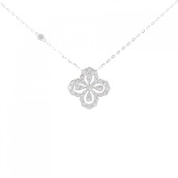 PT/K18WG フラワー ダイヤモンド ネックレス 1.00CT