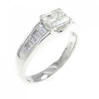 PT ダイヤモンド リング 0.672CT L VVS2 エメラルドカット