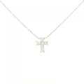 K18WG クロス ダイヤモンド ネックレス 0.30CT