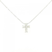 K18WG クロス ダイヤモンド ネックレス 0.30CT