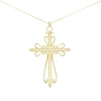 K18YG クロス ダイヤモンド ネックレス 0.62CT