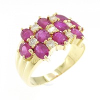 K18YG ルビー リング 2.07CT