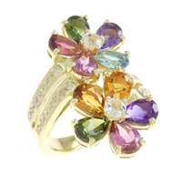 K18YG カラーストーン リング