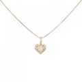 K18YG ハート ダイヤモンド ネックレス 0.17CT