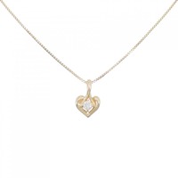 K18YG ハート ダイヤモンド ネックレス 0.17CT