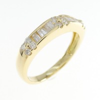 K18YG フラワー ダイヤモンド リング 0.38CT