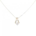 K18YG フラワー ダイヤモンド ネックレス 0.15CT
