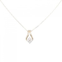 K18YG フラワー ダイヤモンド ネックレス 0.15CT