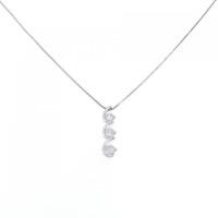 K18WG スリーストーン ダイヤモンド ネックレス 0.5CT