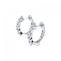 K18WG フープ ダイヤモンド ピアス 0.50CT