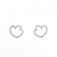 ポンテヴェキオ ハート ダイヤモンド ピアス 0.44CT