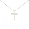 K18WG クロス ダイヤモンド ネックレス 1.00CT