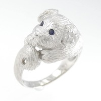 K18WG ドッグ ルビー リング 0.08CT