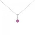 PT ハート ルビー ネックレス 0.84CT