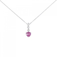 PT ハート ルビー ネックレス 0.84CT