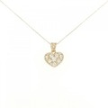 K18PG ハート ダイヤモンド ネックレス 0.30CT