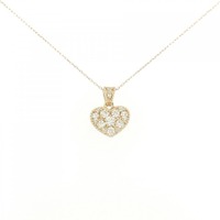 K18PG ハート ダイヤモンド ネックレス 0.30CT