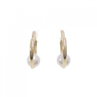 【新品】K18YG ハート アコヤパール ピアス 7.5mm