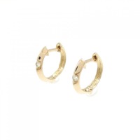 K18PG フープ ダイヤモンド ピアス 0.04CT