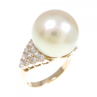 K18YG 白蝶パール リング 13.6mm
