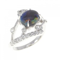 K18WG ブラックオパール リング 1.24CT