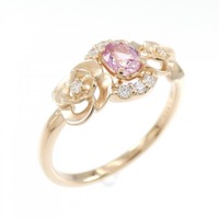 K18PG ローズ サファイヤ リング 0.283CT 拡散処理未検査