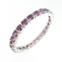 K18WG フルエタニティ ガーネット リング