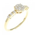 K18YG フラワー ダイヤモンド リング 0.30CT