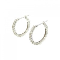 K18WG フープ ダイヤモンド ピアス 1.00CT