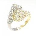 18KYG/PT ダイヤモンド リング 1.408CT